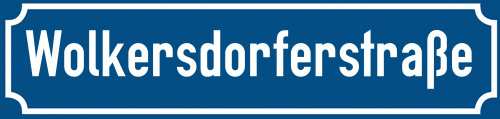 Straßenschild Wolkersdorferstraße zum kostenlosen Download
