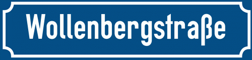 Straßenschild Wollenbergstraße