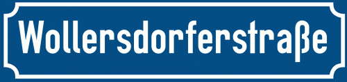 Straßenschild Wollersdorferstraße