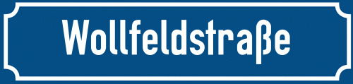 Straßenschild Wollfeldstraße