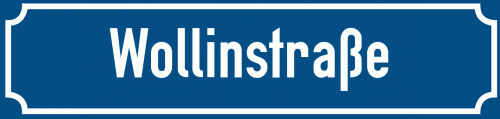 Straßenschild Wollinstraße