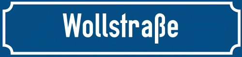 Straßenschild Wollstraße