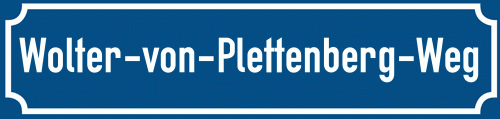 Straßenschild Wolter-von-Plettenberg-Weg