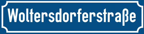 Straßenschild Woltersdorferstraße