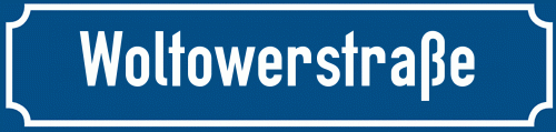 Straßenschild Woltowerstraße zum kostenlosen Download