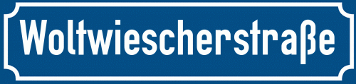 Straßenschild Woltwiescherstraße zum kostenlosen Download