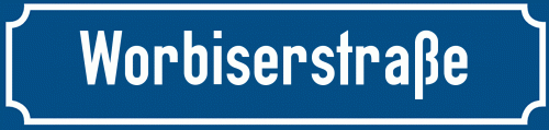 Straßenschild Worbiserstraße zum kostenlosen Download