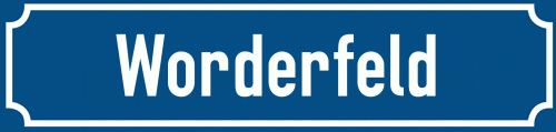 Straßenschild Worderfeld