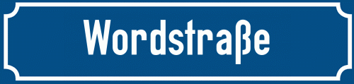 Straßenschild Wordstraße