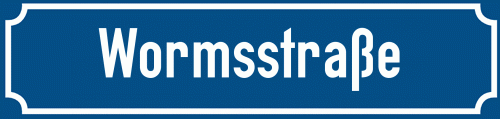 Straßenschild Wormsstraße zum kostenlosen Download