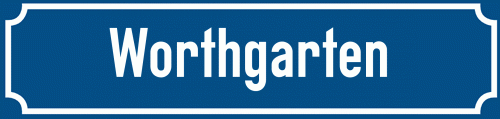 Straßenschild Worthgarten