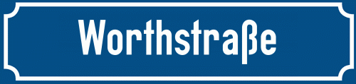 Straßenschild Worthstraße