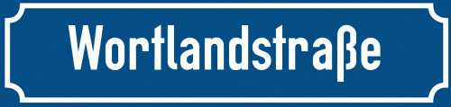 Straßenschild Wortlandstraße zum kostenlosen Download