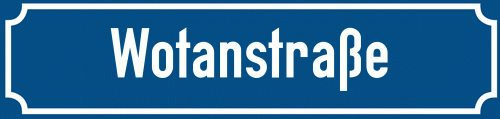 Straßenschild Wotanstraße zum kostenlosen Download