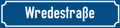 Straßenschild Wredestraße zum kostenlosen Download