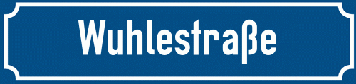 Straßenschild Wuhlestraße