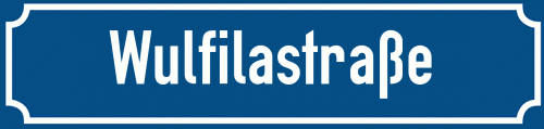 Straßenschild Wulfilastraße zum kostenlosen Download
