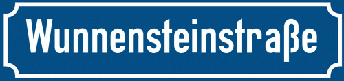 Straßenschild Wunnensteinstraße
