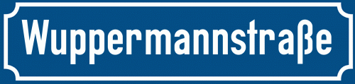 Straßenschild Wuppermannstraße zum kostenlosen Download