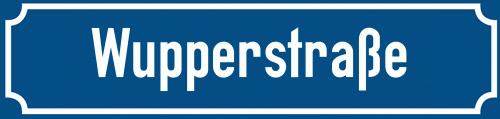 Straßenschild Wupperstraße zum kostenlosen Download