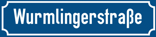 Straßenschild Wurmlingerstraße zum kostenlosen Download
