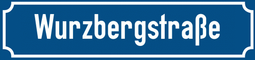 Straßenschild Wurzbergstraße zum kostenlosen Download