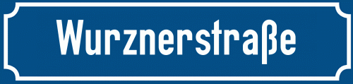 Straßenschild Wurznerstraße zum kostenlosen Download