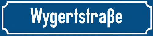 Straßenschild Wygertstraße