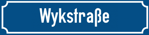 Straßenschild Wykstraße