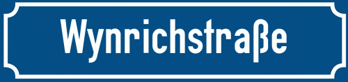 Straßenschild Wynrichstraße
