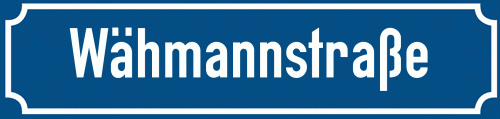 Straßenschild Wähmannstraße zum kostenlosen Download