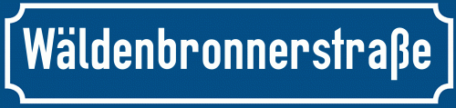 Straßenschild Wäldenbronnerstraße zum kostenlosen Download