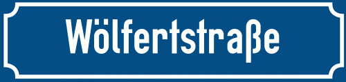 Straßenschild Wölfertstraße