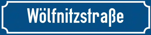 Straßenschild Wölfnitzstraße zum kostenlosen Download