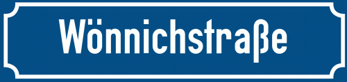 Straßenschild Wönnichstraße zum kostenlosen Download