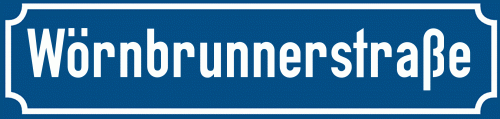 Straßenschild Wörnbrunnerstraße zum kostenlosen Download