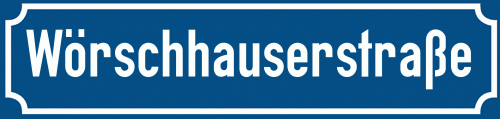 Straßenschild Wörschhauserstraße zum kostenlosen Download