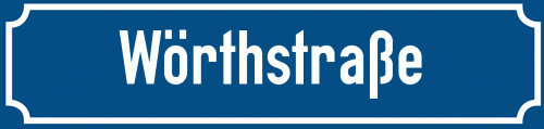 Straßenschild Wörthstraße zum kostenlosen Download
