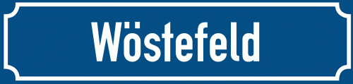Straßenschild Wöstefeld