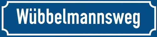 Straßenschild Wübbelmannsweg