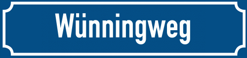 Straßenschild Wünningweg