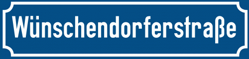 Straßenschild Wünschendorferstraße