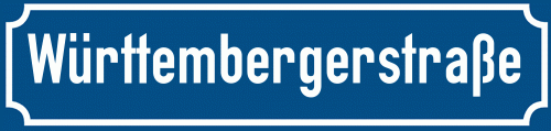 Straßenschild Württembergerstraße zum kostenlosen Download