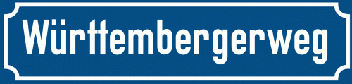 Straßenschild Württembergerweg