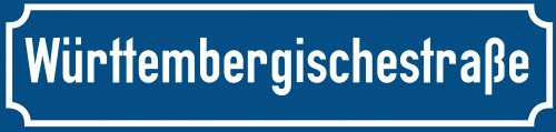 Straßenschild Württembergischestraße zum kostenlosen Download