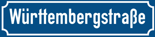 Straßenschild Württembergstraße