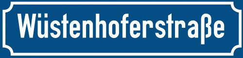 Straßenschild Wüstenhoferstraße