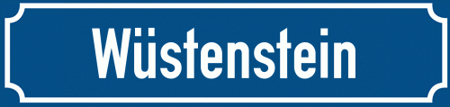 Straßenschild Wüstenstein zum kostenlosen Download