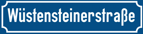 Straßenschild Wüstensteinerstraße zum kostenlosen Download