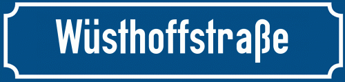 Straßenschild Wüsthoffstraße
